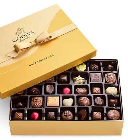 Godiva Gold Ballotin Chocolates Box - 70 piece